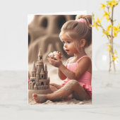 Carte Anniversaire Admirer un coquillage (Fleur jaune)