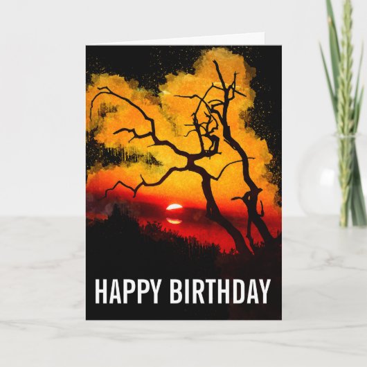 Carte Anniversaire Africaine Nightsky Sunset (Devant)