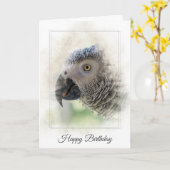 Carte Anniversaire Afrique Gris Perrot Macro (Fleur jaune)