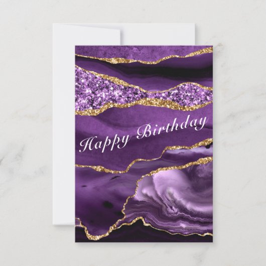 Carte Anniversaire Agate Purple Gold (Devant)