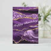 Carte Anniversaire Agate Purple Gold (Debout devant)