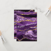 Carte Anniversaire Agate Purple Gold (Devant/Arrière en situation)