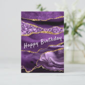 Carte Anniversaire Agate Purple Gold Parties scint (Debout devant)