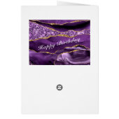 Carte Anniversaire Agate Purple Gold Parties scint (Dos)