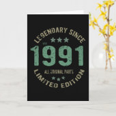 Carte Anniversaire âgé de 30 ans 1991 Légende depuis le  (Fleur jaune)