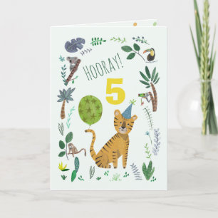 Carte Anniversaire âge personnalisé tigre mignon