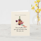 Carte Anniversaire - Age & Vin (Fleur jaune)