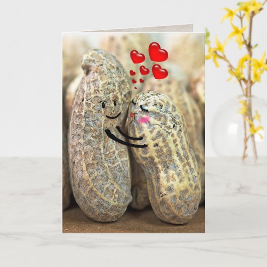 Carte Anniversaire Aimer cacahuètes (Fleur jaune)