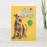 Anniversaire Airedale Terrier dans un Casquette de