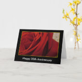 Carte Anniversaire, ajouter du texte, rose rouge (Fleur jaune)