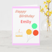 Carte anniversaire Ajouter le nom (et l'âge de l'e (Fleur jaune)