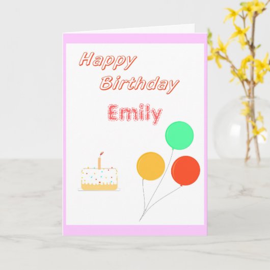 Carte anniversaire Ajouter le nom (et l'âge de l'e (Fleur jaune)