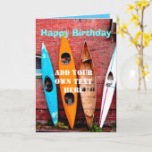 Carte Anniversaire ajouter votre propre texte kayaks pho (Fleur jaune)