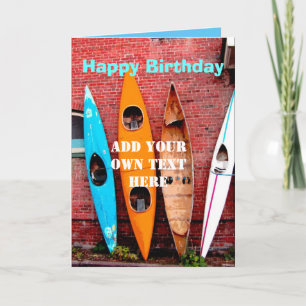 Carte Anniversaire ajouter votre propre texte kayaks pho
