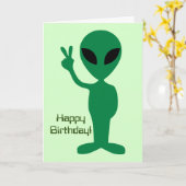 Carte Anniversaire Alien pacifique (Fleur jaune)
