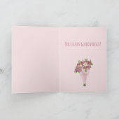 Carte Anniversaire Allemand Bouquet rose de fleurs (Intérieur)