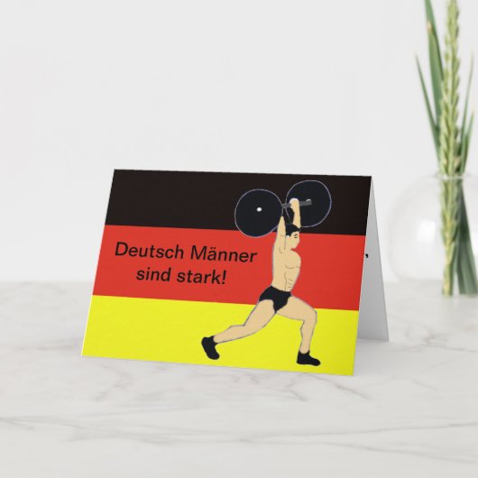Carte Anniversaire allemand fort d'hommes (Devant)