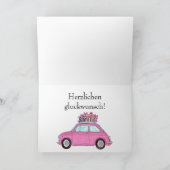 Carte Anniversaire allemand Retro Fiat 500 (Intérieur)