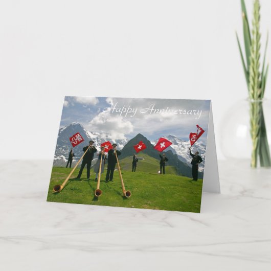 Carte anniversaire Alphorns (Devant)