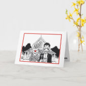 CARTE ANNIVERSAIRE : "AMERICAN GOTHIC" (Fleur jaune)