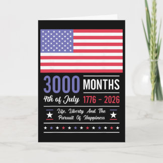 Carte Anniversaire Amérique États-Unis 3000 Mois 250 Ans