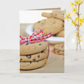 Carte anniversaire ami chocolat chips biscuits avec arc (Fleur jaune)