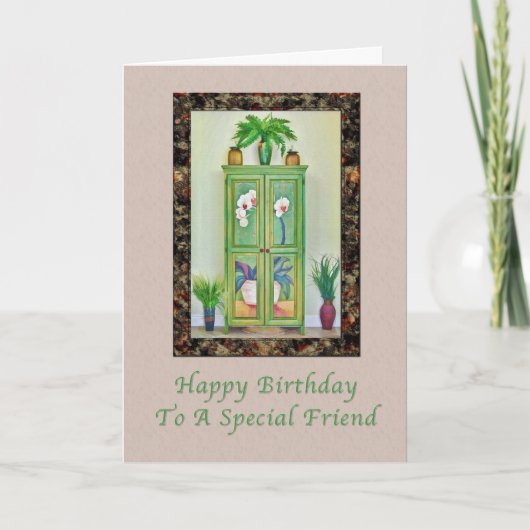 Carte Anniversaire, Ami, Demeure de Vie avec Cabinet ant (Devant)