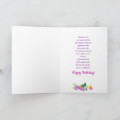 Carte Anniversaire, ami, fleurs dans la boîte de fenêtre (Intérieur)