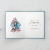 Carte Anniversaire Ami Religieux Vierge Marie Rose (Intérieur)