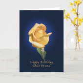 Carte Anniversaire, Ami, Rose Bud Jaune (Fleur jaune)