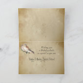 Carte Anniversaire Ami spécial Kestrel Falcon Bird (Intérieur)