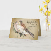Carte Anniversaire Ami spécial Kestrel Falcon Bird (Fleur jaune)