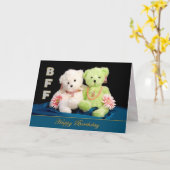 CARTE ANNIVERSAIRE, AMIE, (Fleur jaune)