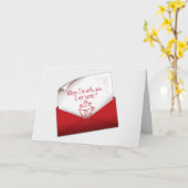 Carte Anniversaire Amour Note Dans L'Enveloppe Rouge (Fleur jaune)