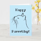 Carte Anniversaire Amoureux des chats (Fleur jaune)
