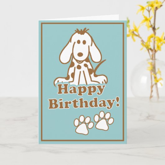 Carte Anniversaire Amoureux des chiens (Fleur jaune)