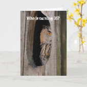 Carte Anniversaire amoureux du hibou modifiable (Fleur jaune)