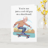 Carte Anniversaire amusant avec un skieur plus âgé (Fleur jaune)