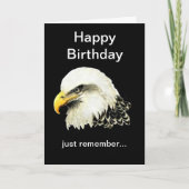 Carte Anniversaire amusant, Bald est un bel aigle chauve (Devant)