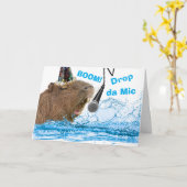 Carte Anniversaire amusant Capybara lâche la musique (Fleur jaune)