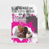 Carte Anniversaire amusant de l'amoureux du chocolat (Devant)