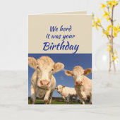 Carte Anniversaire Amusant De Nous Vache Animal Humour (Fleur jaune)