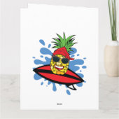 Carte Anniversaire amusant de surf ananas (Dos)