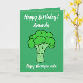 Carte Anniversaire amusant du Brocoli de légumes verts d (Fleur jaune)