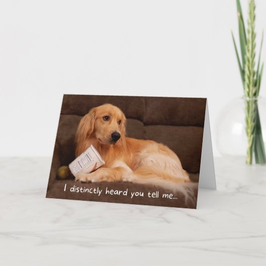 Carte Anniversaire amusant Golden Retriever avec glacièr (Devant)