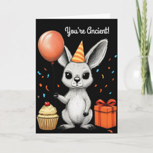 Carte Anniversaire amusant Kangaroo avec Casquette de fê