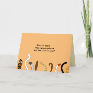 Carte Anniversaire amusant pour Crazy Cat Lady Senior Ol