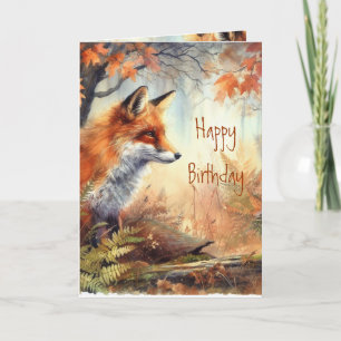 Carte Anniversaire amusant pour Foxy Lady Animale Nature