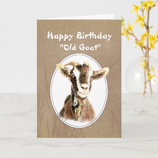 Carte Anniversaire amusant sur la colline Ancien Humour (Fleur jaune)