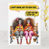 CARTE ANNIVERSAIRE AMUSANT - VOIR À L'INTÉRIEUR ... (Fleur jaune)